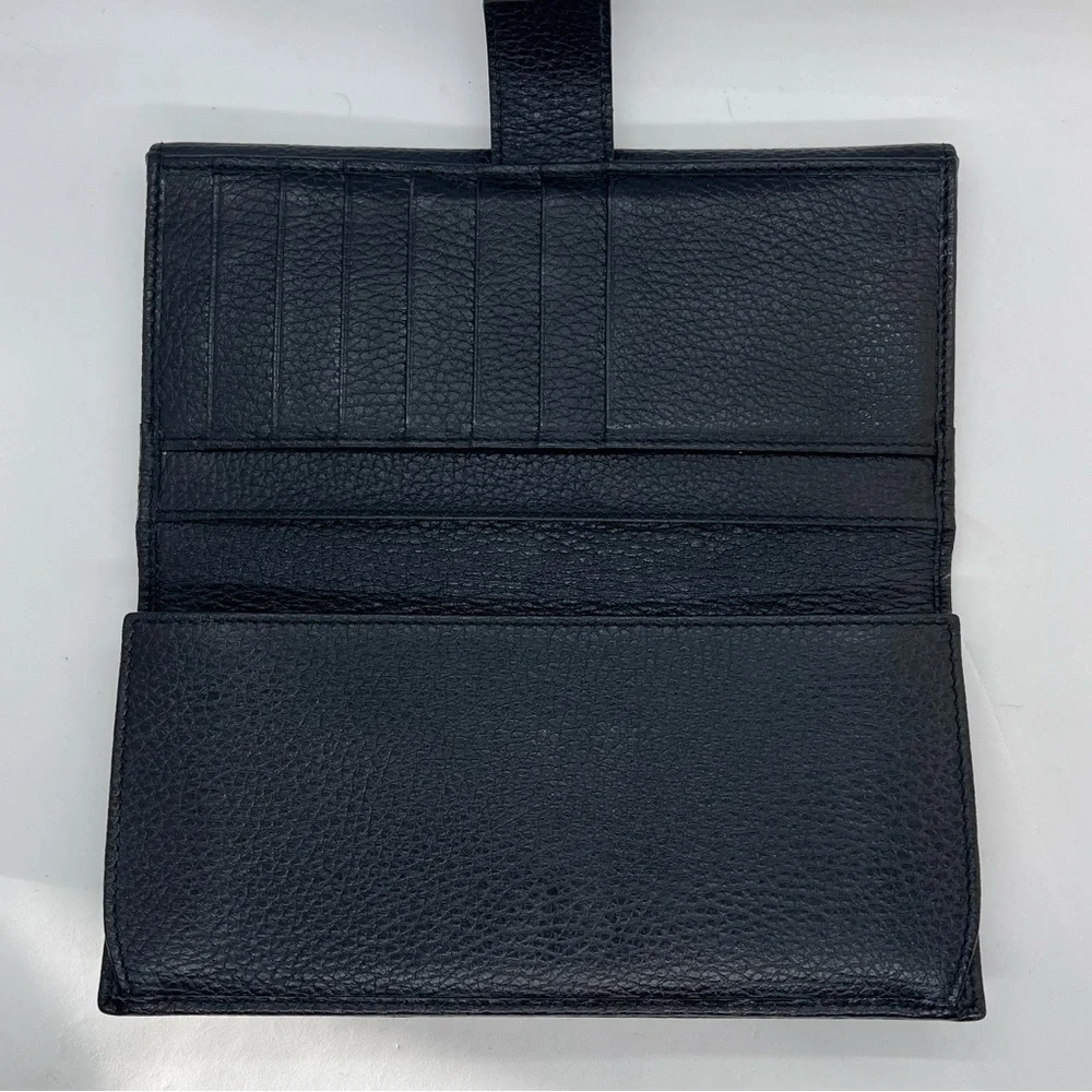 Gucci Pebbled Leather Signoria Wallet Black MSRP $650 Authentic COA - Picture 11 of 16